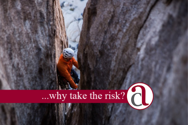Climber taking investment risk